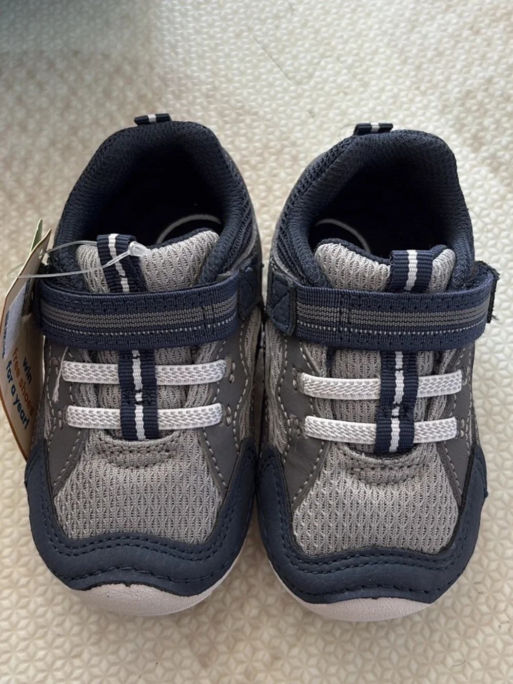 Stride Rite Gray and Navy Baby Walker Sneakers